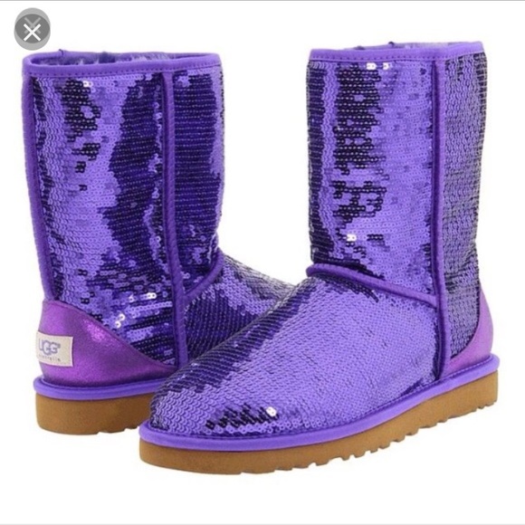 purple glitter uggs